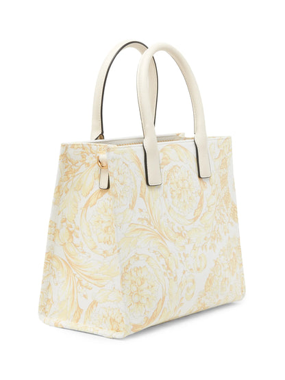 Versace Small Barocco-Print Logo Cotton Tote Bag