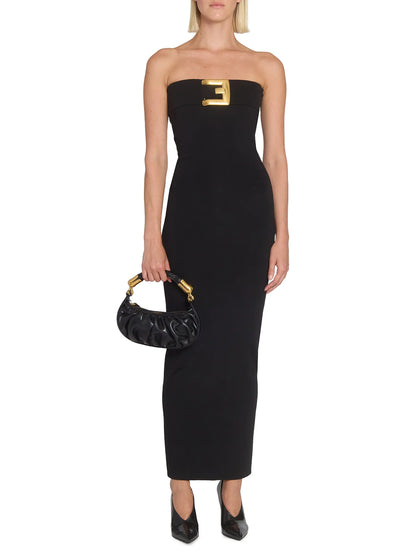 Balmain Mini Ebene Leather Top Handle Bag
