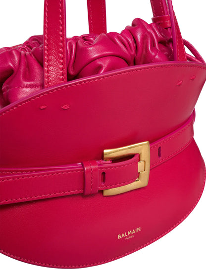 Balmain Mini Shuffle Leather Top Handle Bag