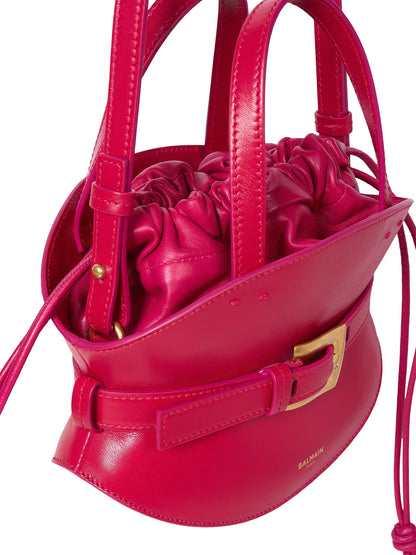 Balmain Mini Shuffle Leather Top Handle Bag
