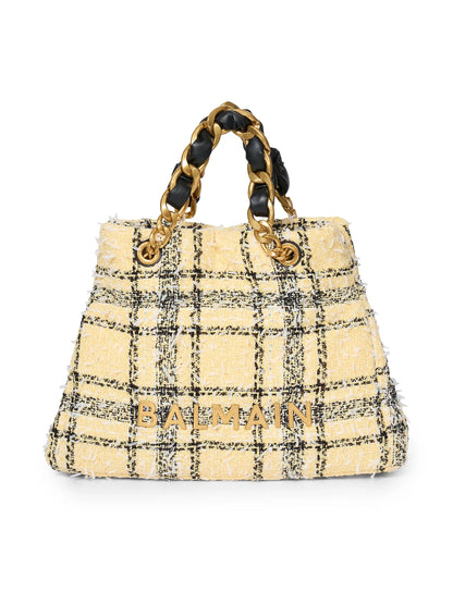 Balmain 1945 Soft Cabas Tweed Tote Bag