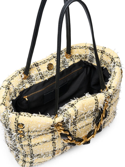 Balmain 1945 Soft Cabas Tweed Tote Bag