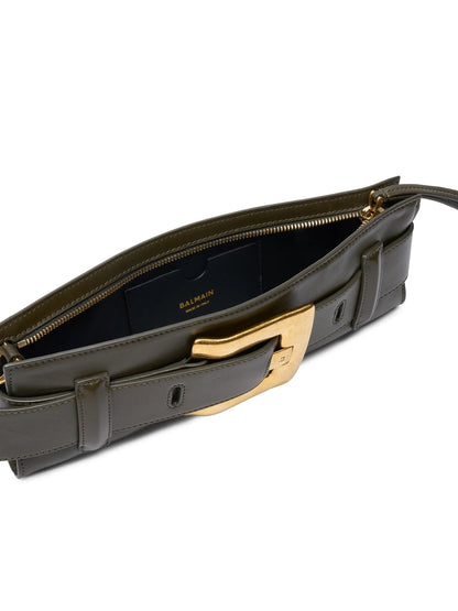 Balmain Anthem Leather Buckle Clutch