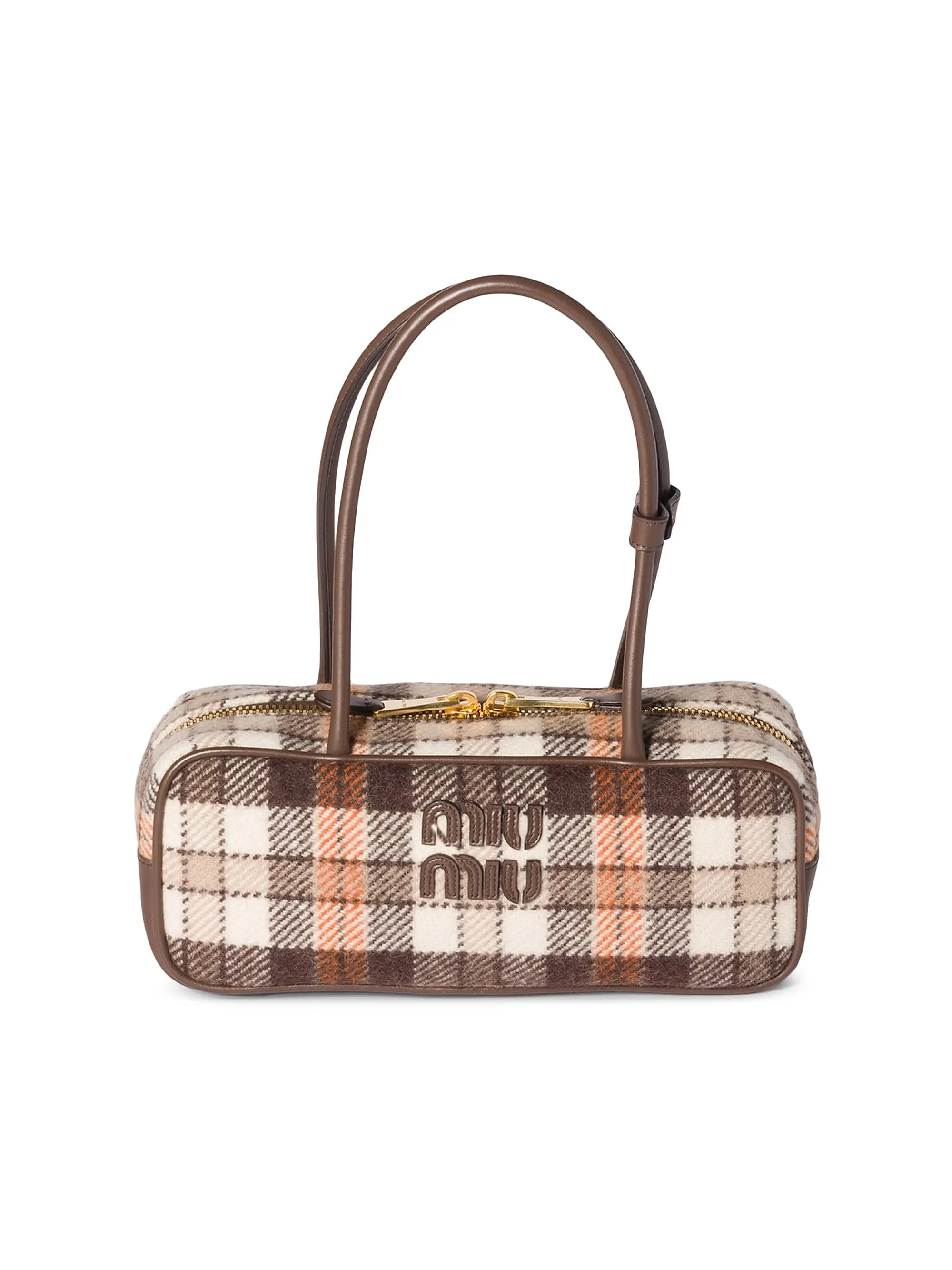 Miu Miu Beau Plaid Top Handle Bag