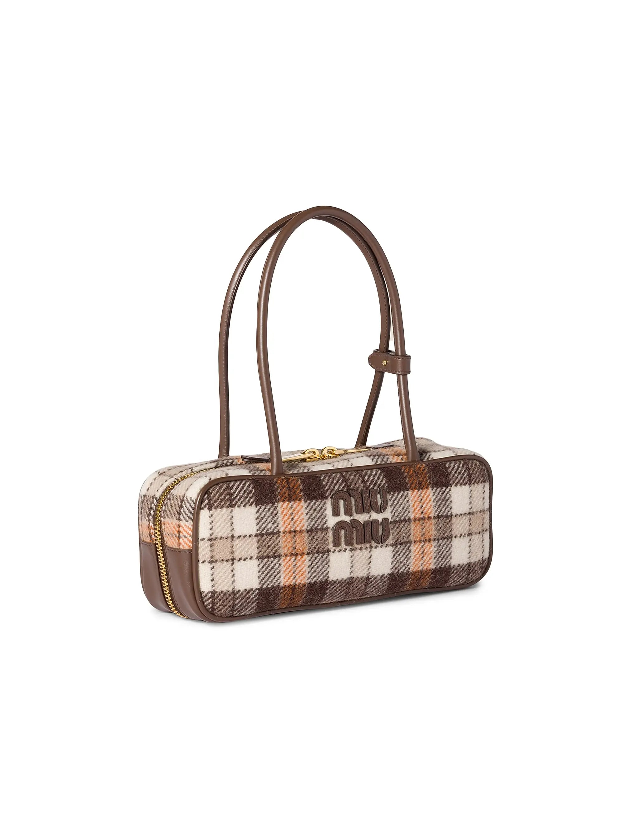 Miu Miu Beau Plaid Top Handle Bag