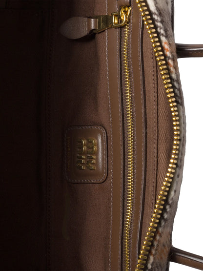 Miu Miu Beau Plaid Top Handle Bag