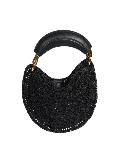 Chloé Mini Summer Banana Glitter Crochet Top Handle Bag