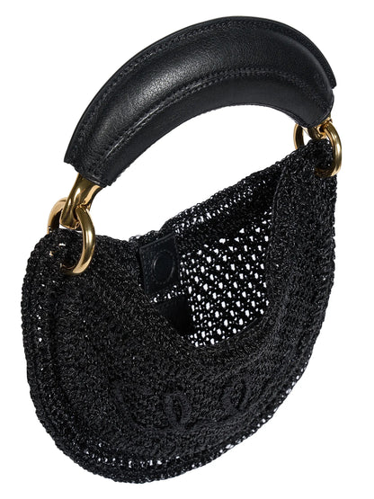Chloé Mini Summer Banana Glitter Crochet Top Handle Bag