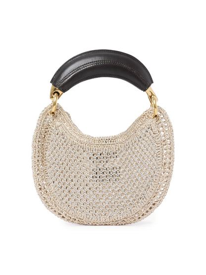 Chloé Mini Summer Banana Glitter Crochet Top Handle Bag