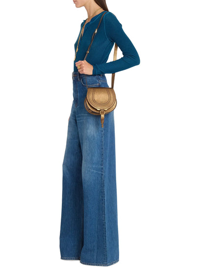 Chloé Marcie Small Metallized Leather Crossbody