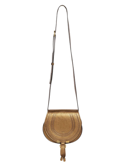 Chloé Marcie Small Metallized Leather Crossbody