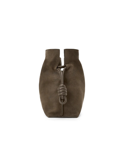 LOEWE Medium Flamenco Drawstring Grained Leather Clutch