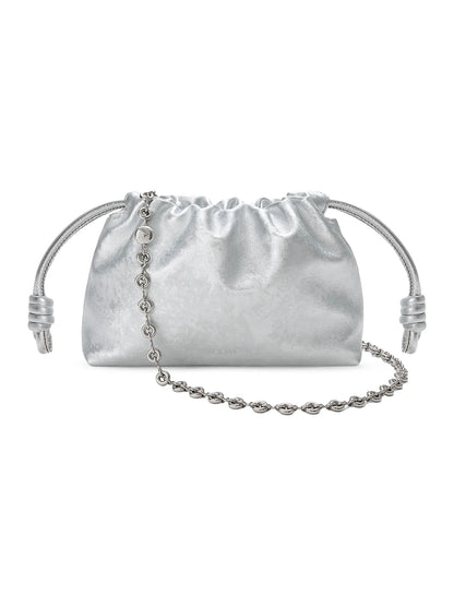 LOEWE Mini Flamenco Metallic Leather Clutch