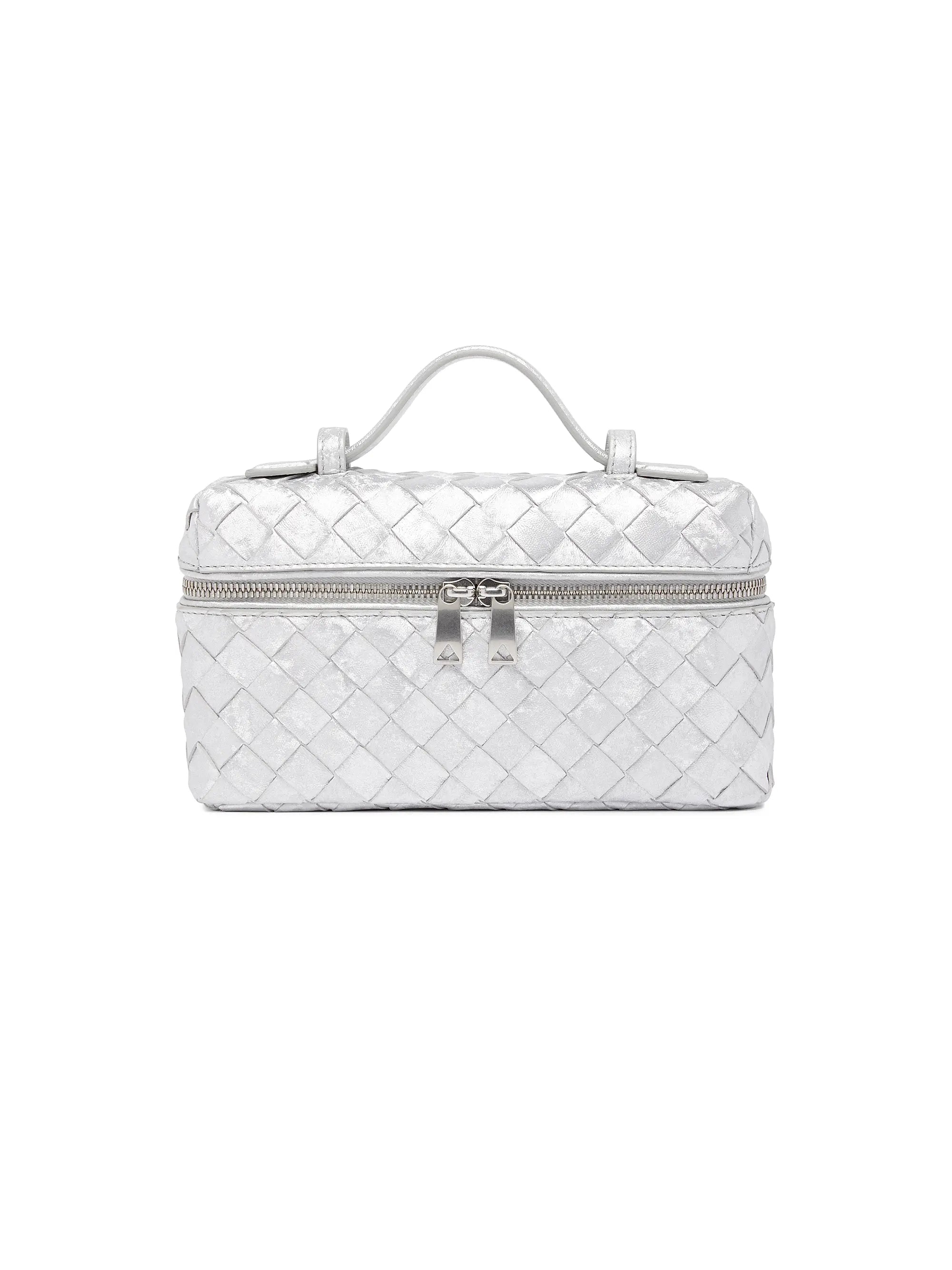 Bottega Veneta Bang Bang Metallic Satin Leather Vanity Case
