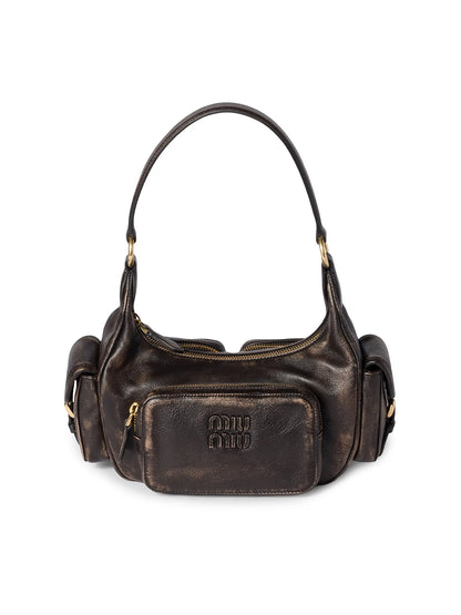 Miu Miu Pocket Nappa Leather Shoulder Handle Bag