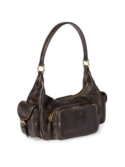 Miu Miu Pocket Nappa Leather Shoulder Handle Bag