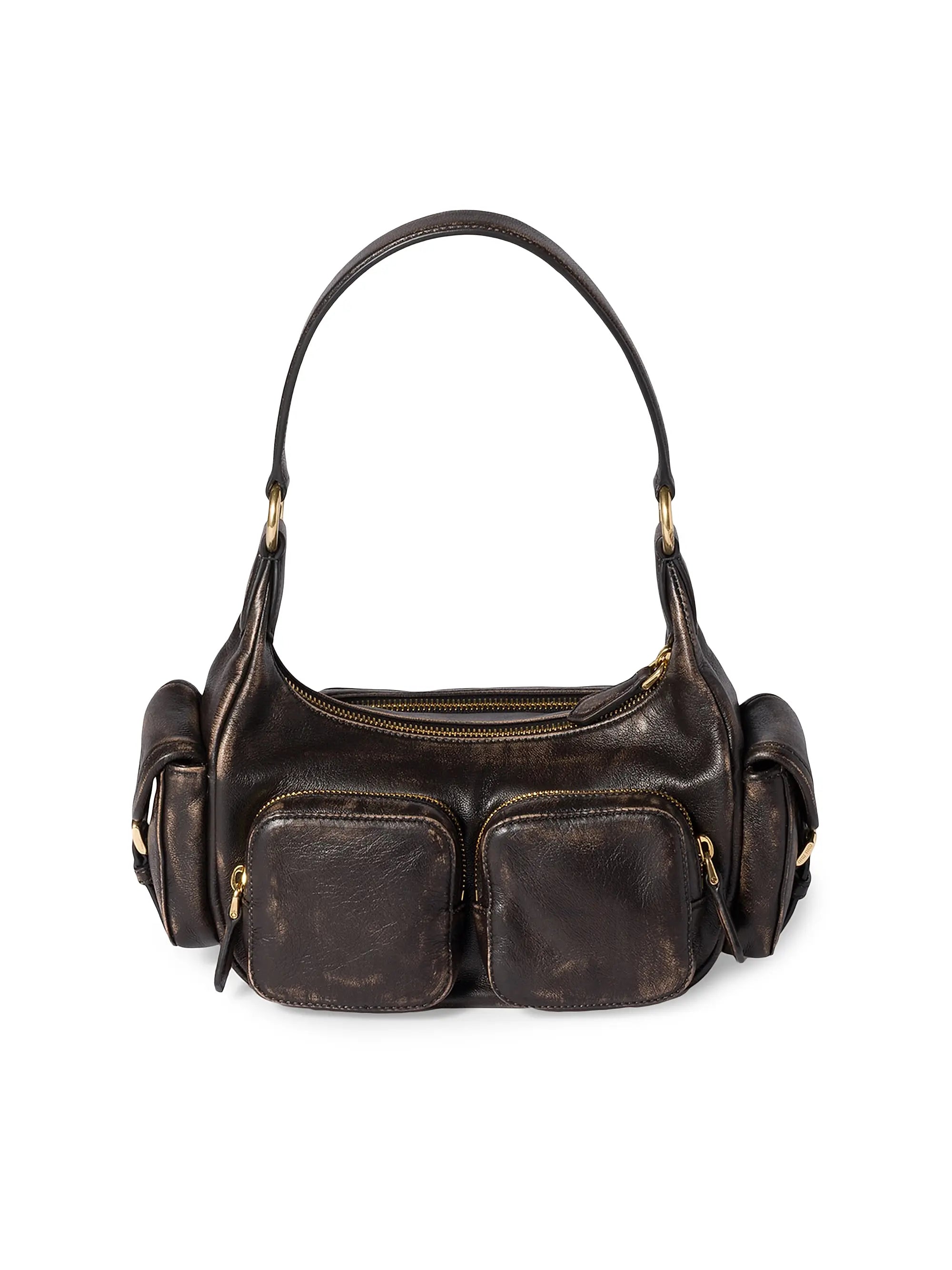 Miu Miu Pocket Nappa Leather Shoulder Handle Bag