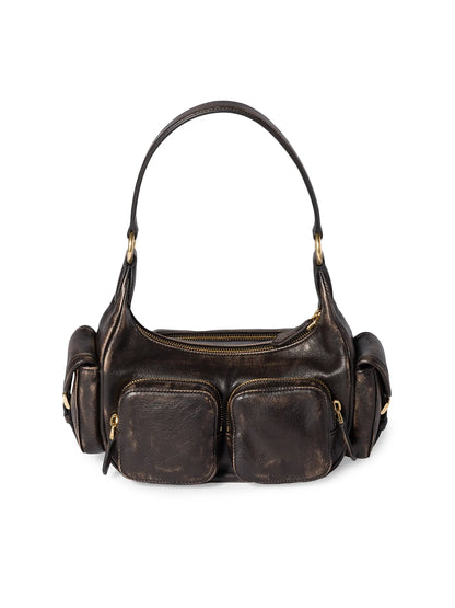 Miu Miu Pocket Nappa Leather Shoulder Handle Bag