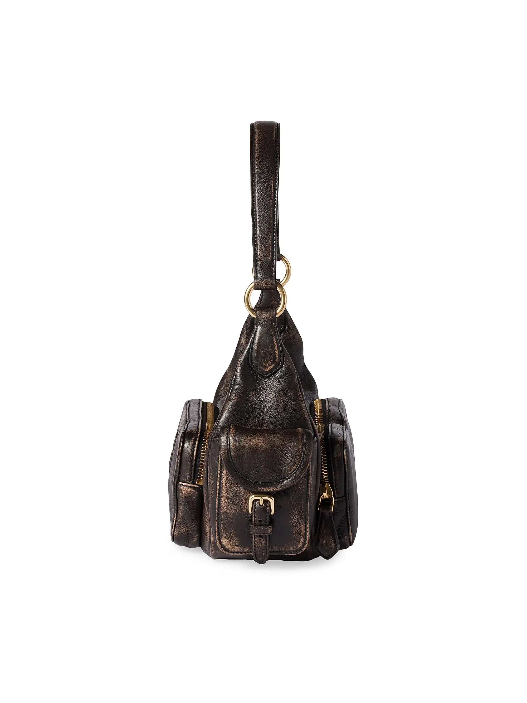 Miu Miu Pocket Nappa Leather Shoulder Handle Bag