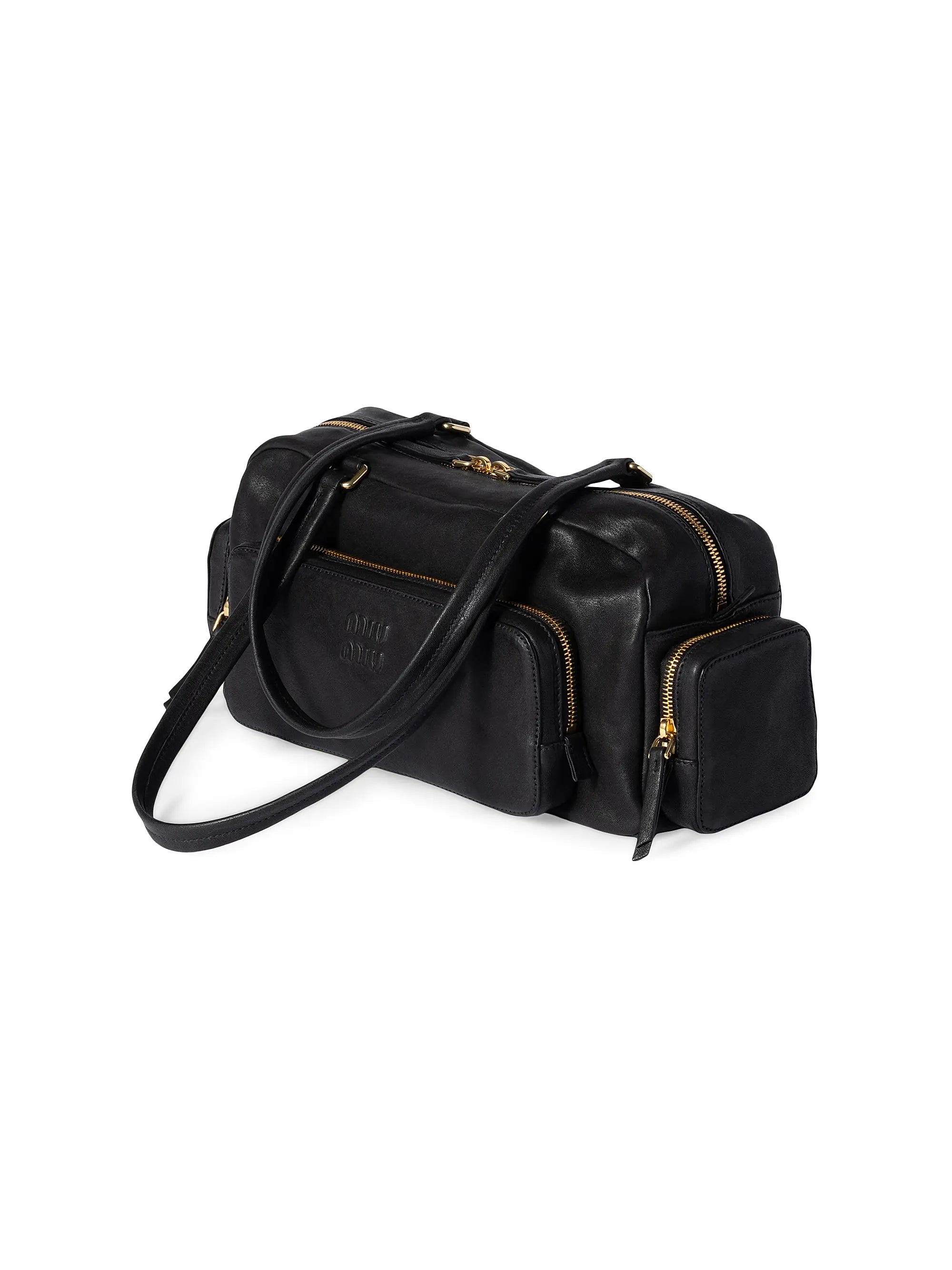Miu Miu Pocket Washed Nappa Leather Shoulder Bag