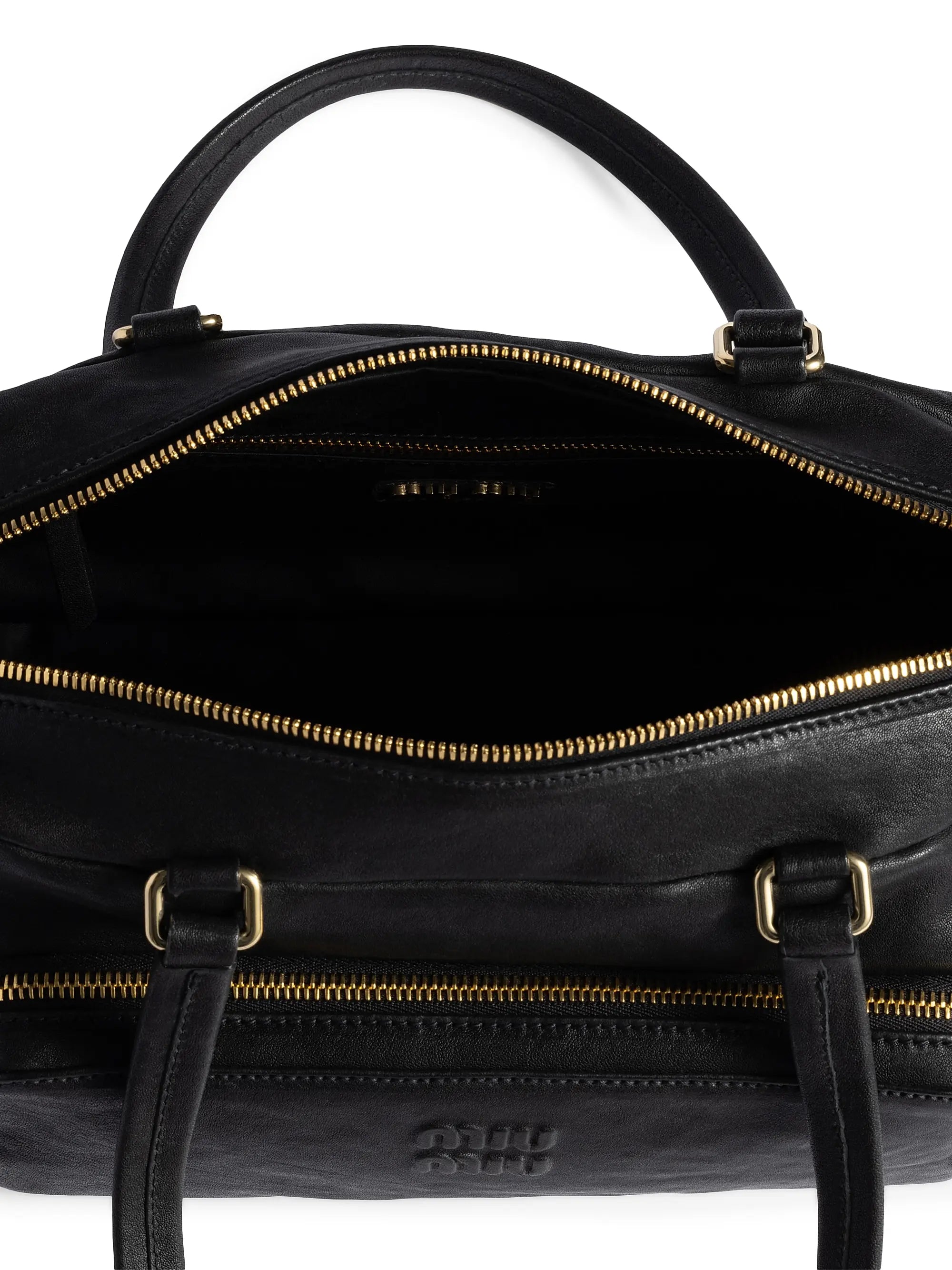 Miu Miu Pocket Washed Nappa Leather Shoulder Bag
