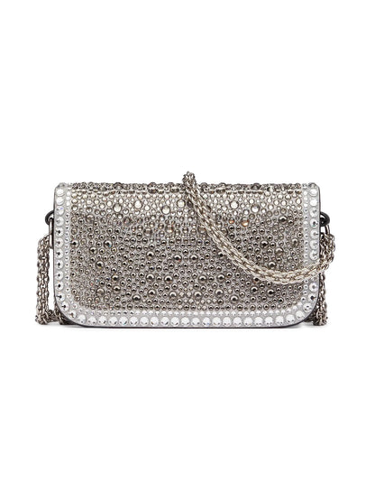 Valentino Garavani Small Locò Top Handle Bag with Rhinestones