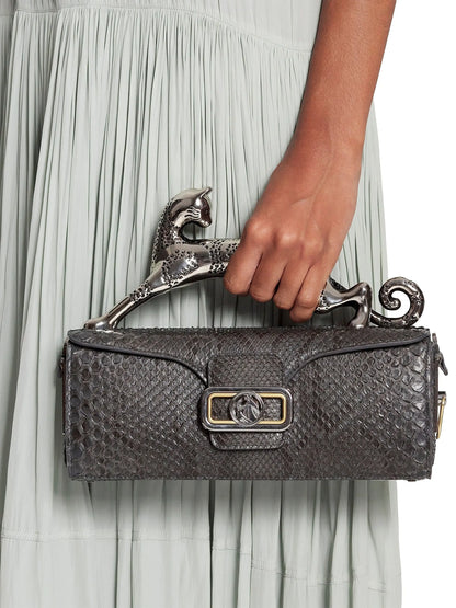 Lanvin Medium Pencil Cat Bag Top Handle in Python