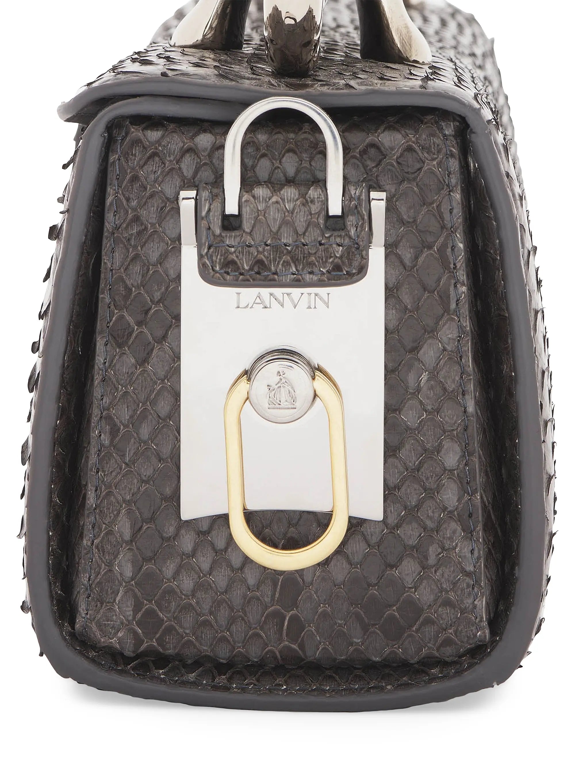 Lanvin Medium Pencil Cat Bag Top Handle in Python
