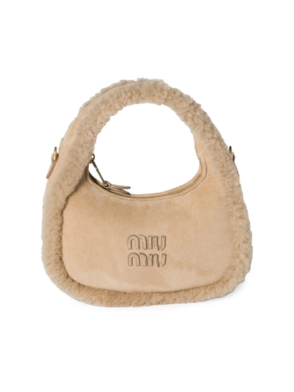 Miu Miu Wander Shearling Top Handle Bag