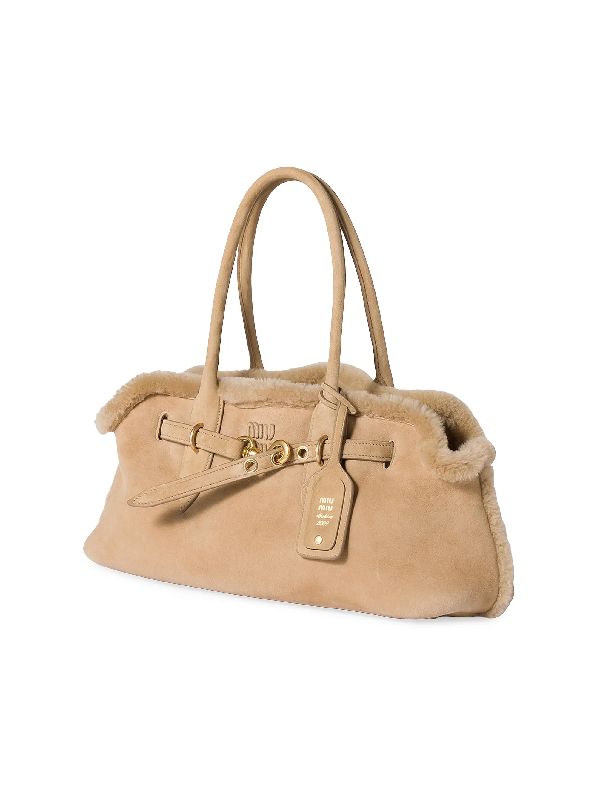 Miu Miu Aventure Shearling Tote Bag