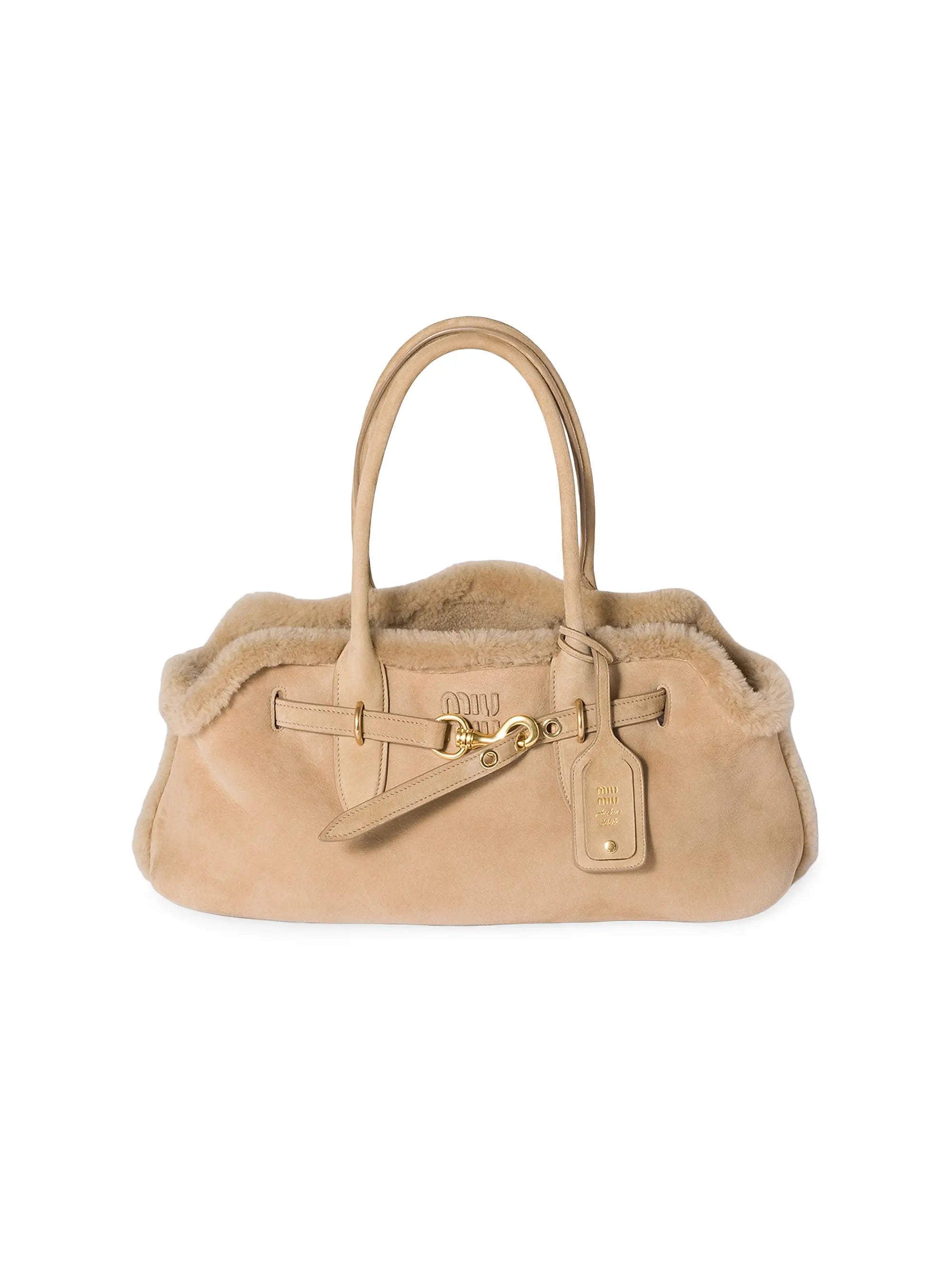 Miu Miu Aventure Shearling Tote Bag