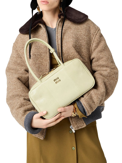 Miu Miu Beau Ayers Leather Top Handle Bag