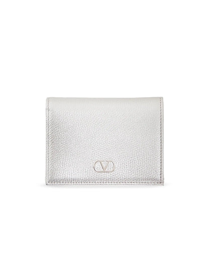 Valentino Garavani VLogo Signature Laminated Grainy Calfskin Wallet