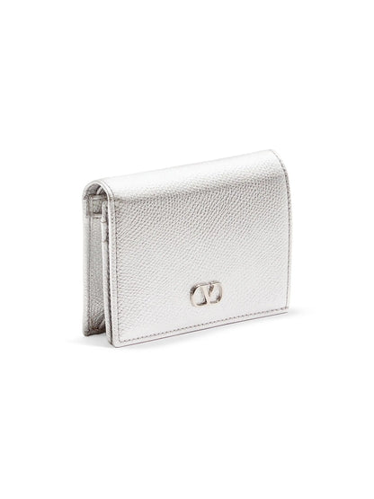 Valentino Garavani VLogo Signature Laminated Grainy Calfskin Wallet