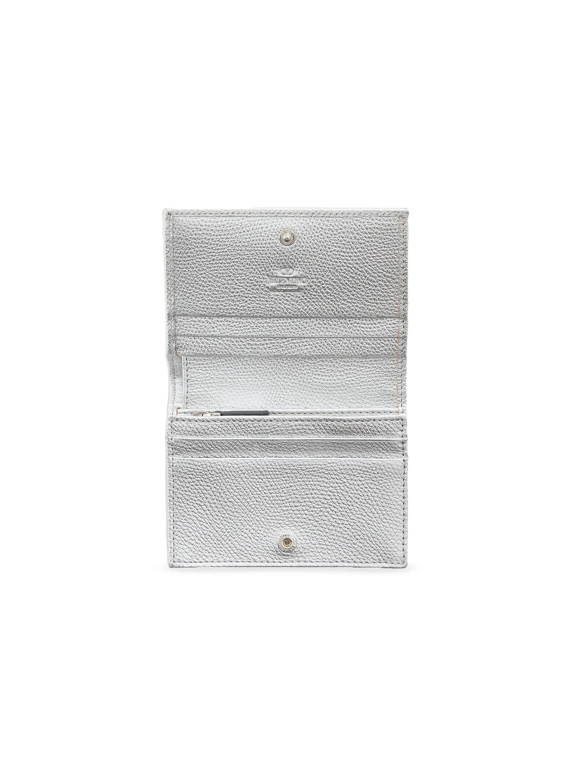 Valentino Garavani VLogo Signature Laminated Grainy Calfskin Wallet