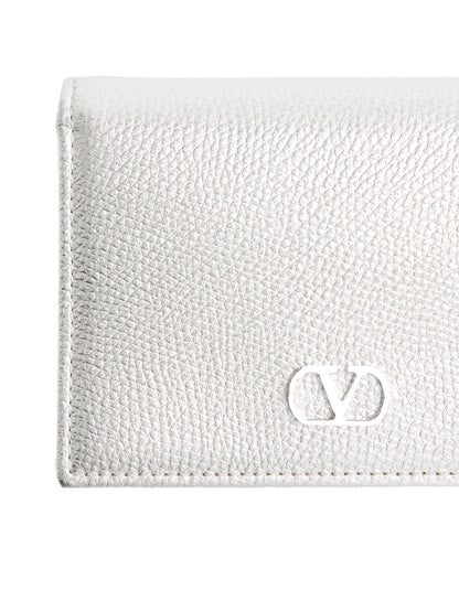 Valentino Garavani VLogo Signature Laminated Grainy Calfskin Wallet