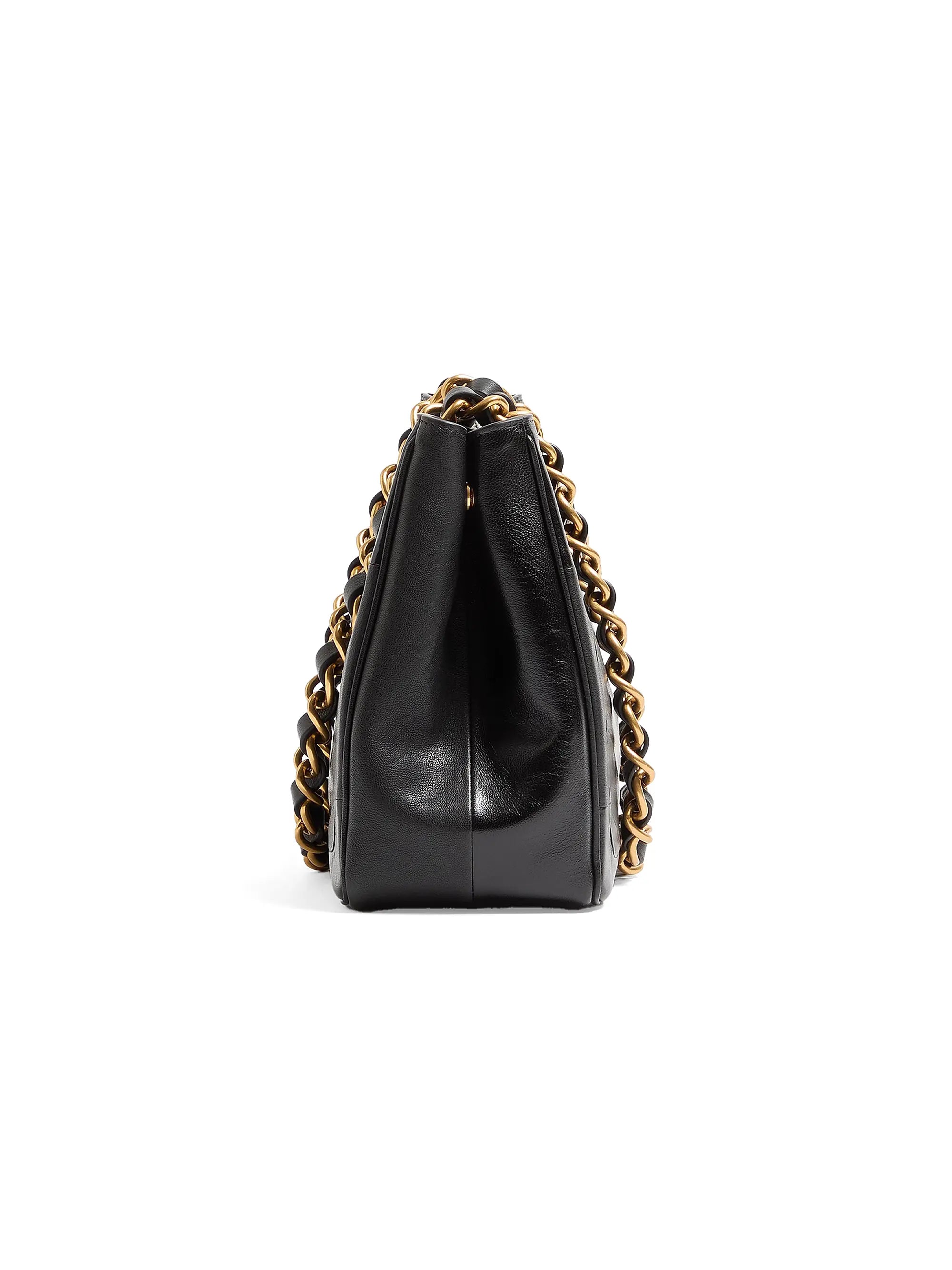 Valentino Garavani Laseine Small Shopping Bag in Chevron-Patterned Nappa Leather