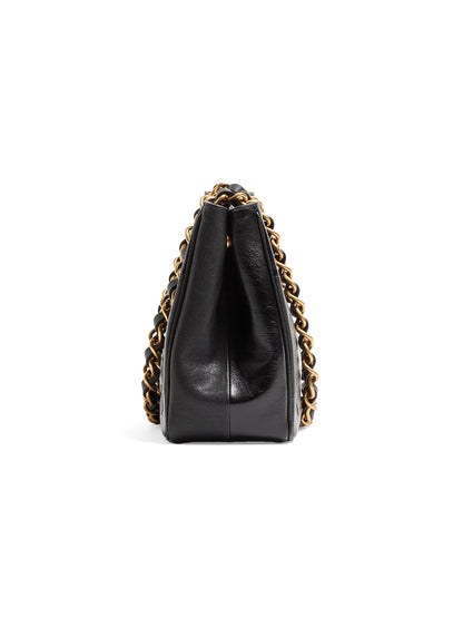 Valentino Garavani Laseine Small Shopping Bag in Chevron-Patterned Nappa Leather