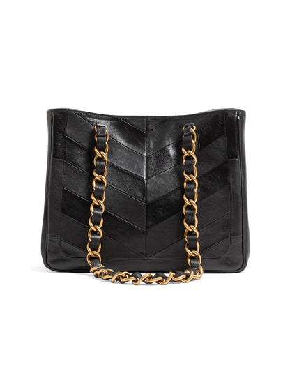 Valentino Garavani Laseine Small Shopping Bag in Chevron-Patterned Nappa Leather