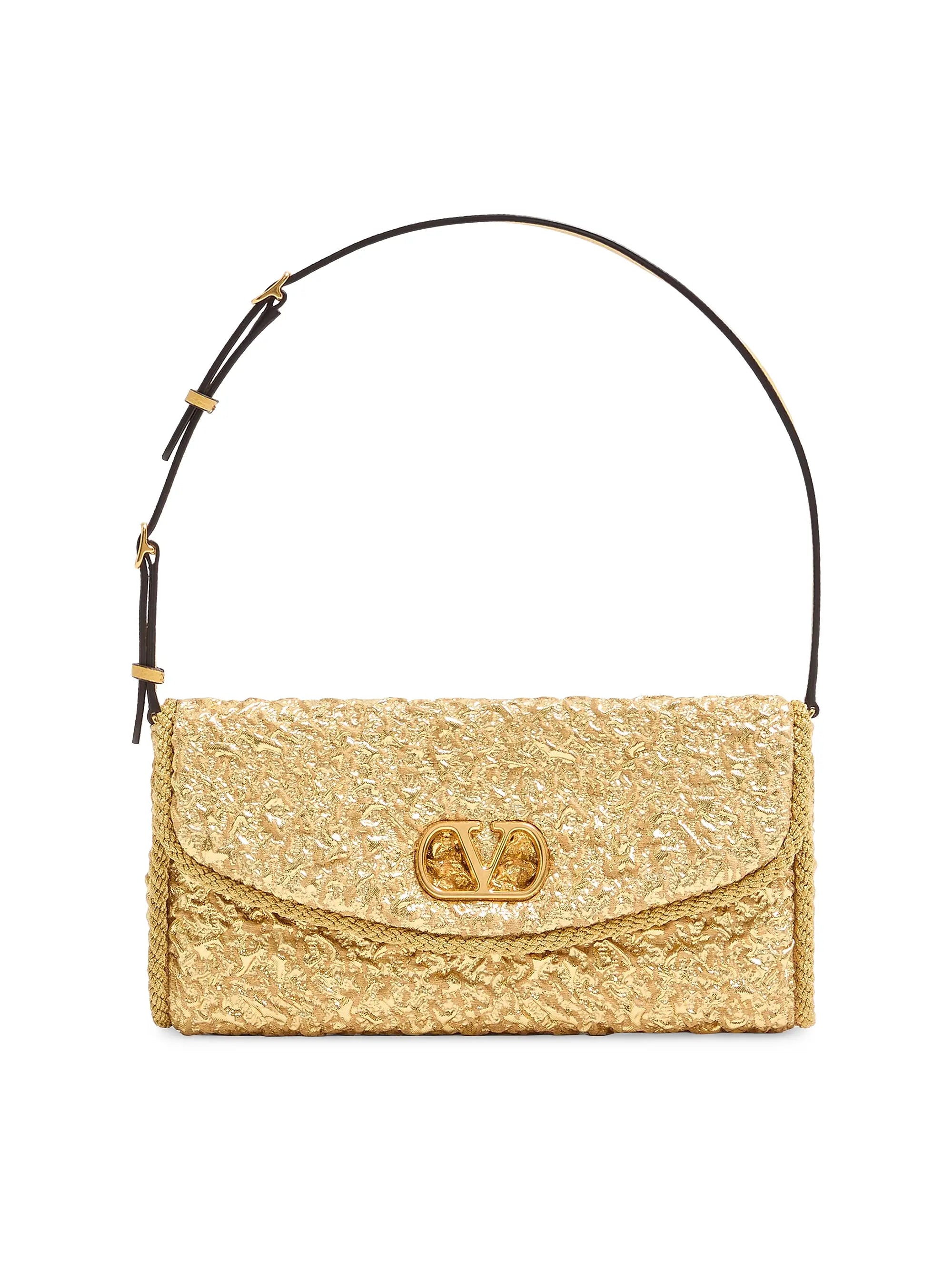 Valentino Garavani Devain Small Shoulder Bag in Cloqué Jacquard Fabric