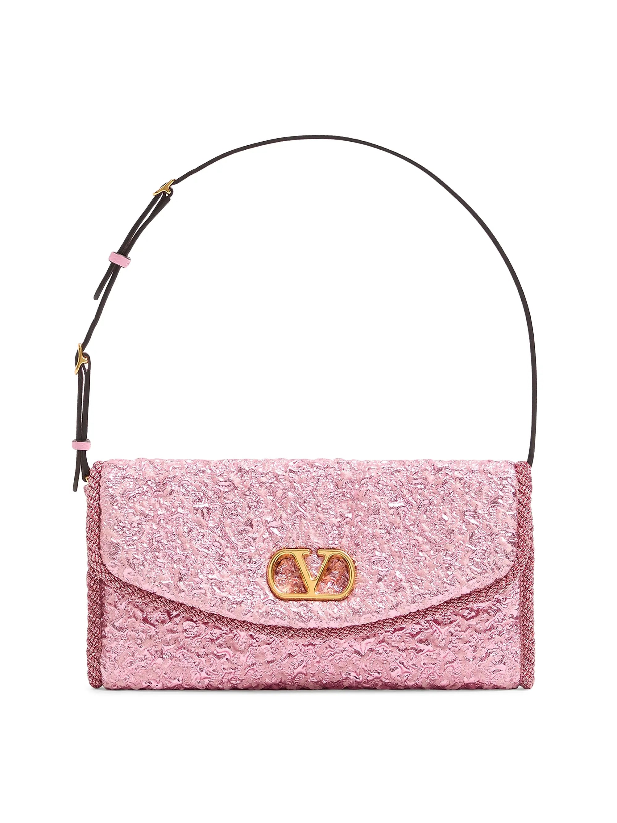 Valentino Garavani Devain Small Shoulder Bag in Cloqué Jacquard Fabric