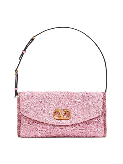 Valentino Garavani Devain Small Shoulder Bag in Cloqué Jacquard Fabric