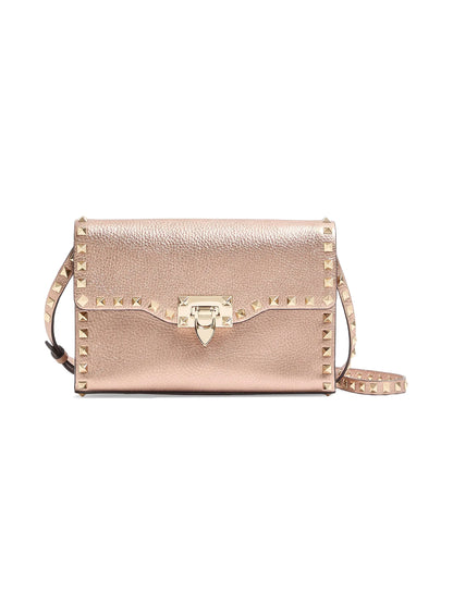 Valentino Garavani Rockstud Small Crossbody Bag in Laminated Grainy Calfskin Leather