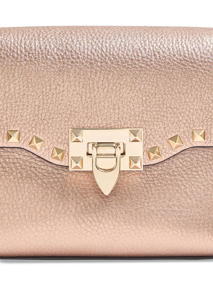 Valentino Garavani Rockstud Small Crossbody Bag in Laminated Grainy Calfskin Leather