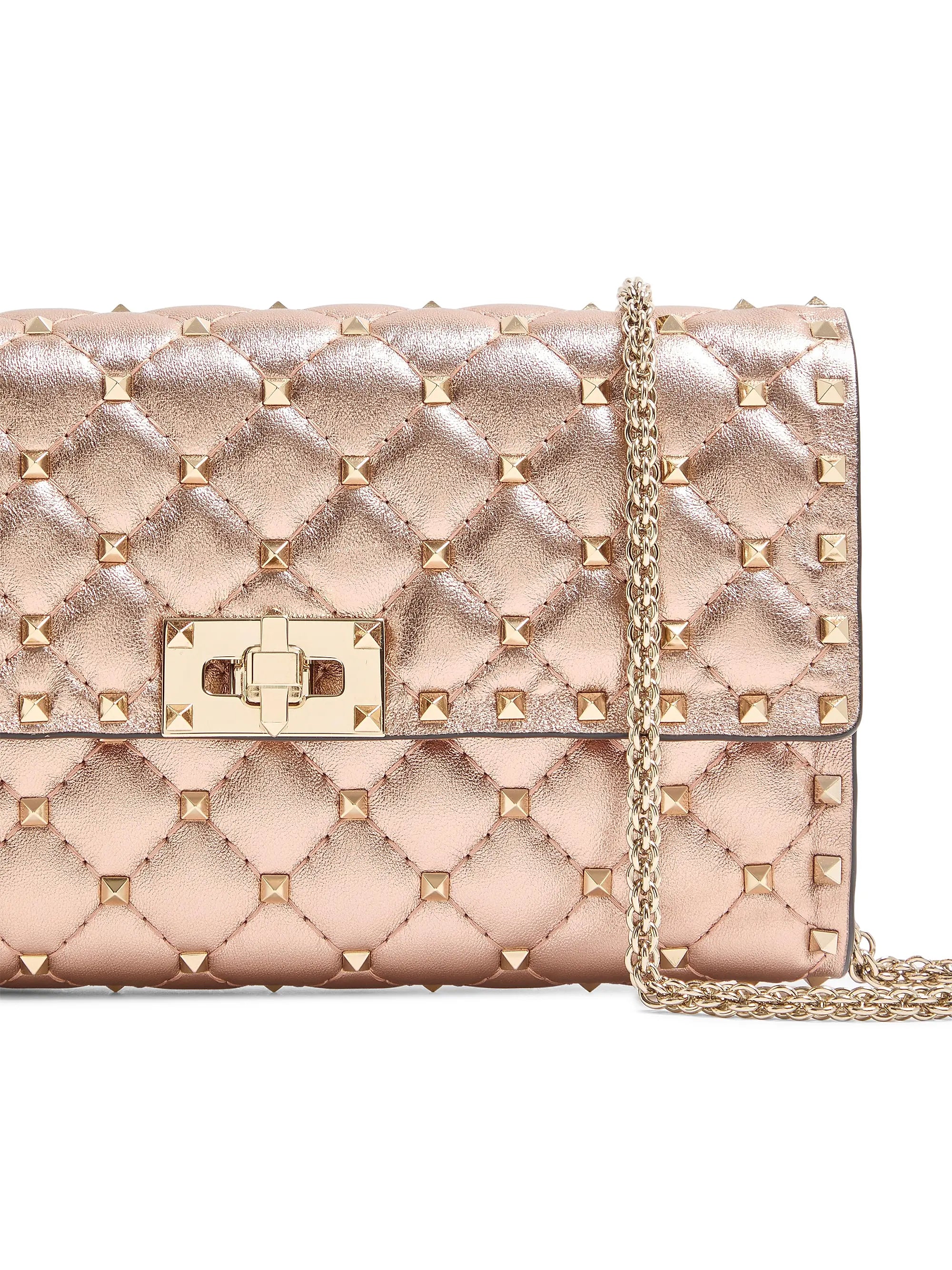 Valentino Garavani Rockstud Spike Shoulder Bag in Laminated Nappa Leather