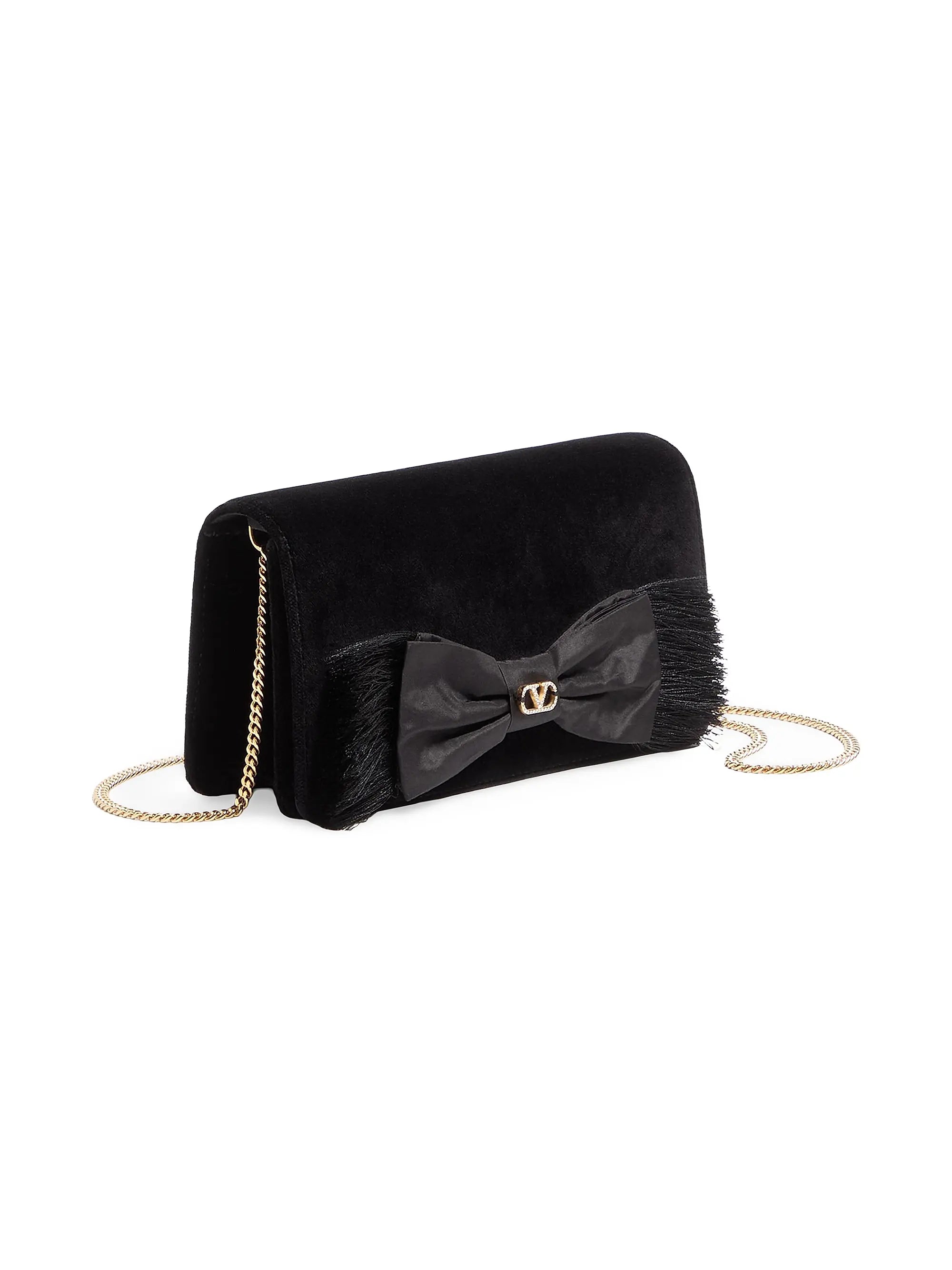 Valentino Garavani VLogo Signature Mini Velvet Shoulder Bag