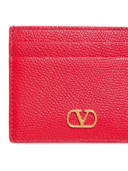 Valentino Garavani VLogo Signature Grainy Calfskin Card Holder