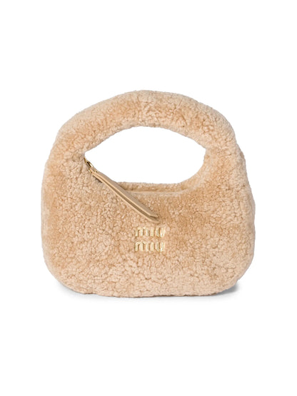 Miu Miu Wander Shearling Mini Top Handle Bag