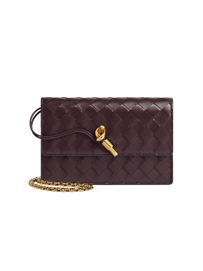 Bottega Veneta Andiamo Intrecciato Leather Chain Pouch