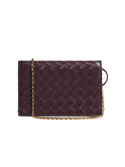 Bottega Veneta Andiamo Intrecciato Leather Chain Pouch